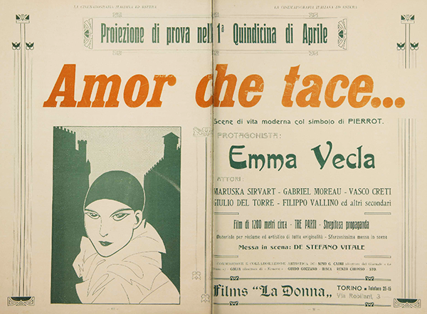 Not Napierkowska, but a lovely advert from La cinematografia italiana ed estera no. 06 of 1916